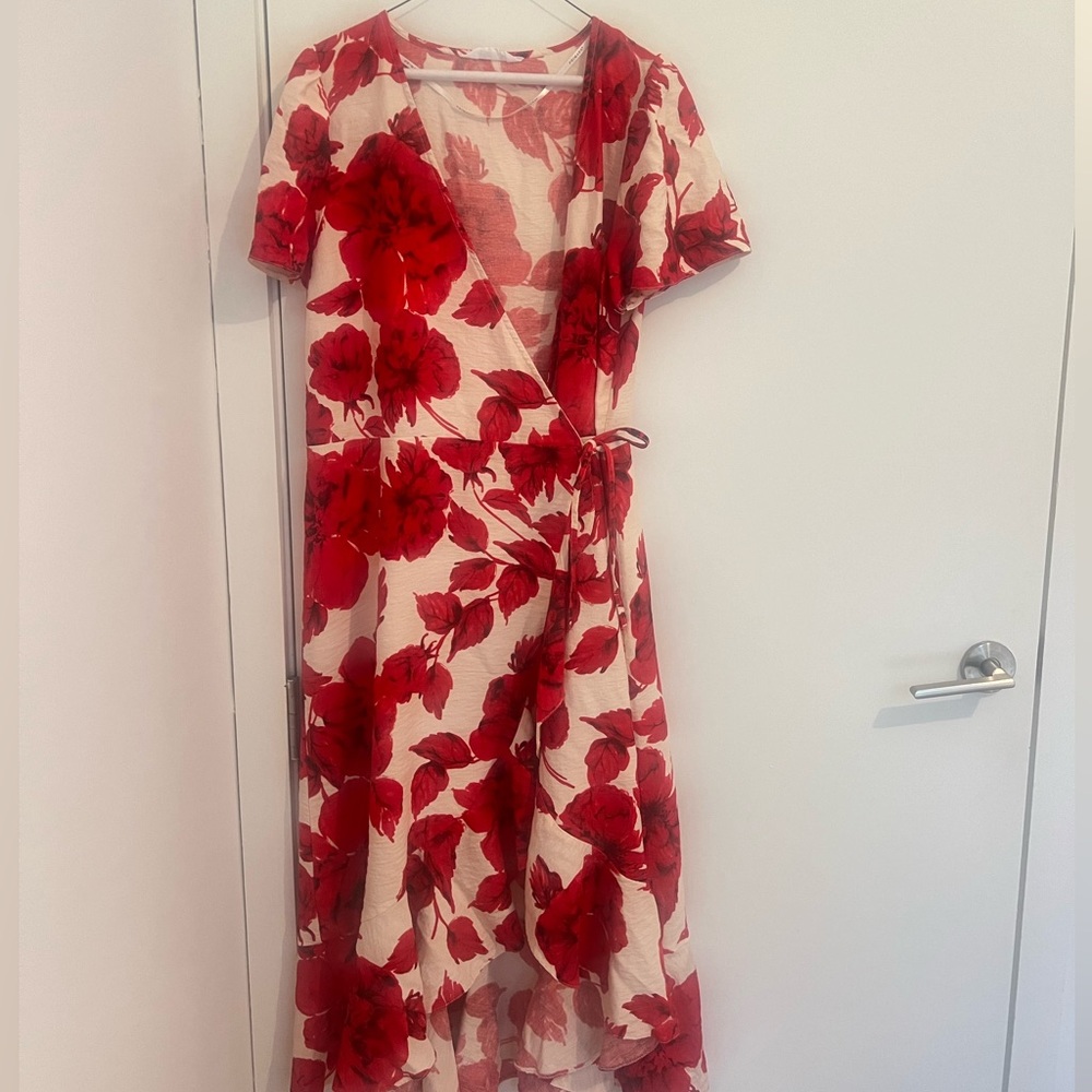 Primark red and white floral wrap dress. Never worn. Bought wrong size.